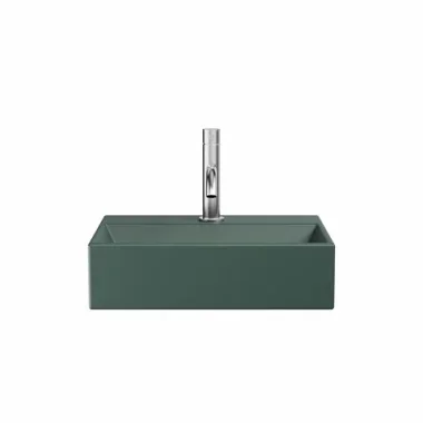 Crosswater Beck Cloakroom Basin Including Free Flow Waste 1 Tap Hole 400 x 300mm Green Matt product image - Image 1