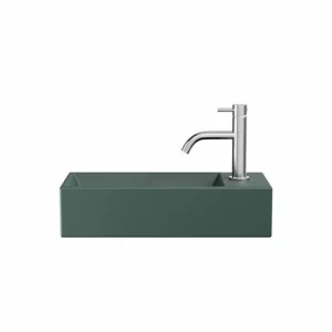 Crosswater Beck Cloakroom Basin Including Free Flow Waste 1 Tap Hole 450 x 200mm Green Matt
