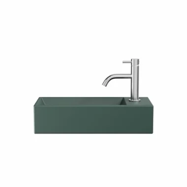 Crosswater Beck Cloakroom Basin Including Free Flow Waste 1 Tap Hole 450 x 200mm Green Matt product image - Image 1