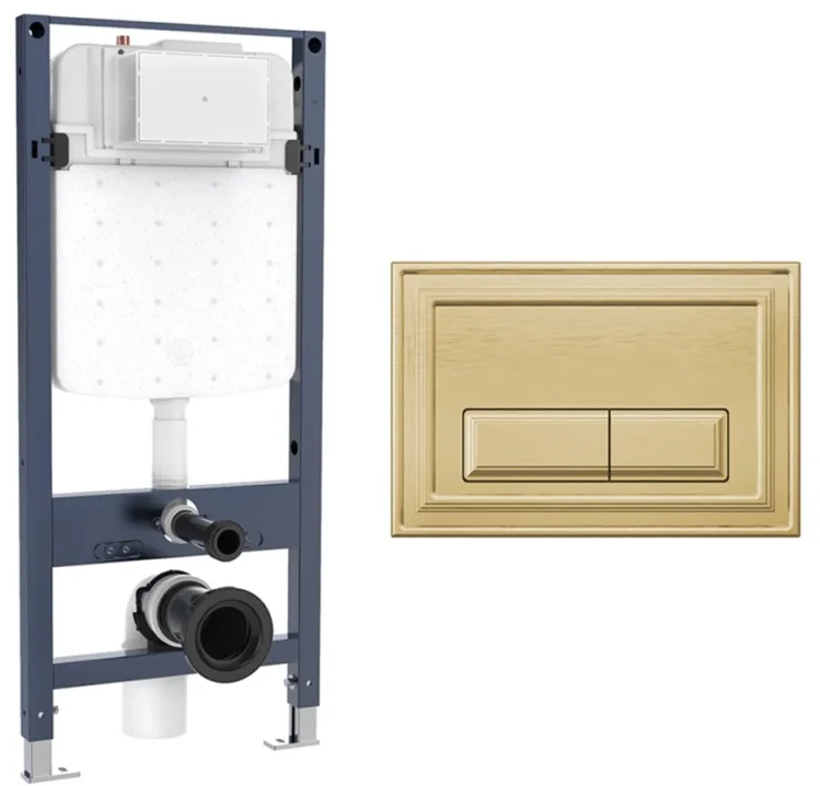 Crosswater Belgravia Frame Set 4 Brushed Brass product image - Image 1