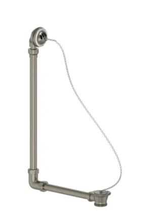 Burlington Exposed Bath Overflow Plug & Chain Brushed Nickel product image - Image 1