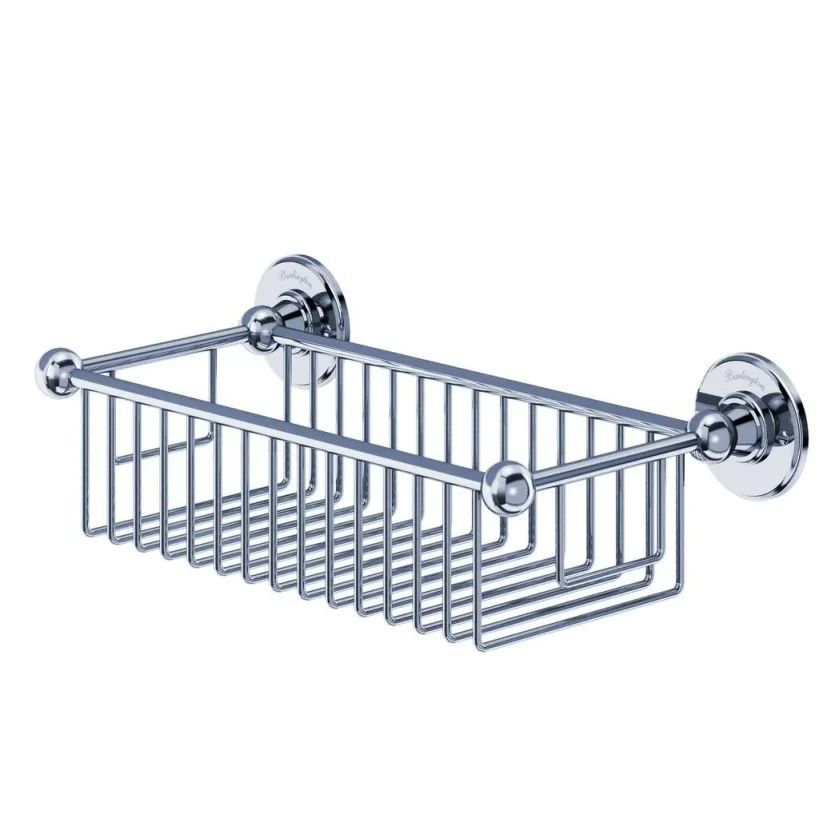 Burlington Deep Wire Rectangular Basket Chrome product image - Image 1