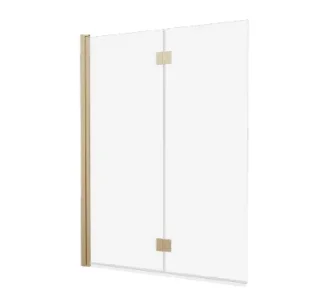 Crosswater Asura Fully Folding Bath Screen Brushed Brass product image - Image 1