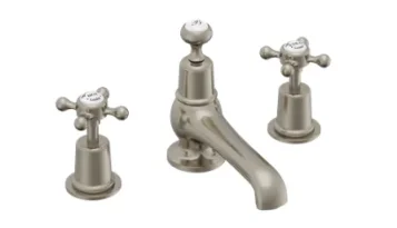 Burlington Claremont 3th Basin Mixer Pop Up Waste Brushed Nickel product image - Image 1