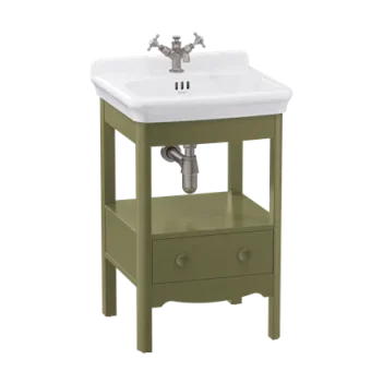 Burlington Guild Floor Standing Vanity 560mm Carlyle Green C/w Handles product image - Image 1