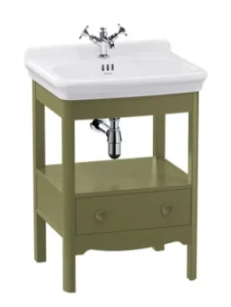 Burlington Guild Floor Standing Vanity 620mm Carlyle Green C/w Handles product image - Image 1