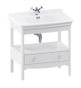 Burlington Guild Floor Standing Vanity 850mm Varley White C/w Handles