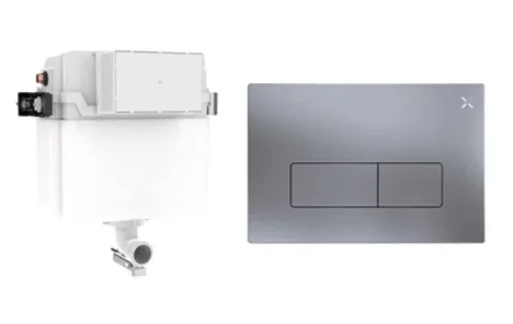 Crosswater Mpro Cistern Set 1 Brushed Nickel product image - Image 1