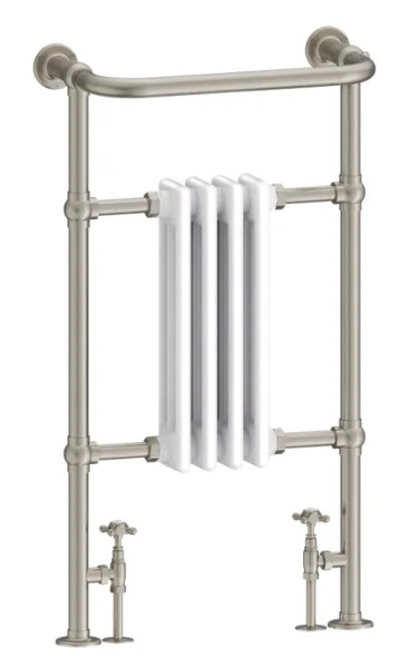 Burlington Bloomsbury Brushed Nickel/white Towel Warmer