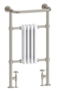 Burlington Bloomsbury Brushed Nickel/white Towel Warmer
