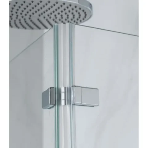 Qualitex Genesis Deluxe 2-Fold Square Chrome Bath Screen - 1350 x 920mm detail view - Image 3