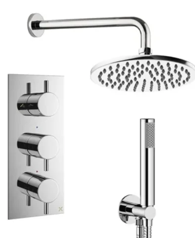 Crosswater Design Shower Set 7 Chrome 200mm product image - Image 1