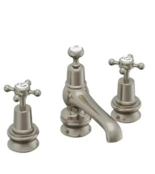 Burlington Regent 3th Basin Mixer Pop Up Waste Brushed Nickel product image - Image 1