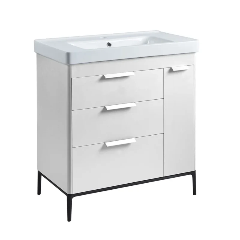Roper Rhodes Fairmont 800mm Freestanding Unit - White detail view - Image 1