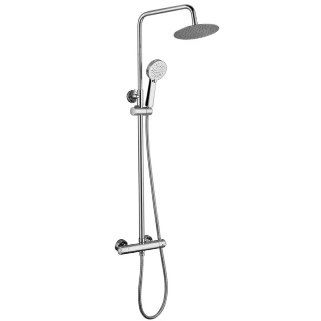 Scudo Round Thermostatic Bar Valve With Adjustable Rigid Riser Wras Approved Shower Valve detail view - Image 1