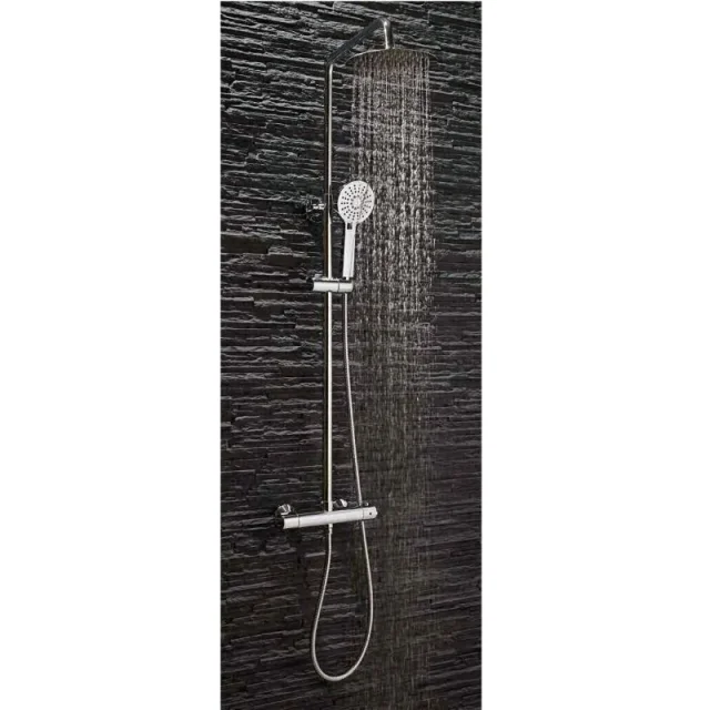 Scudo Round Thermostatic Bar Valve With Adjustable Rigid Riser Wras Approved Shower Valve detail view - Image 3