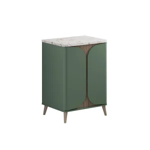 Crosswater Tamobour 600mm Floorstanding Vanity With Doors Sage Green