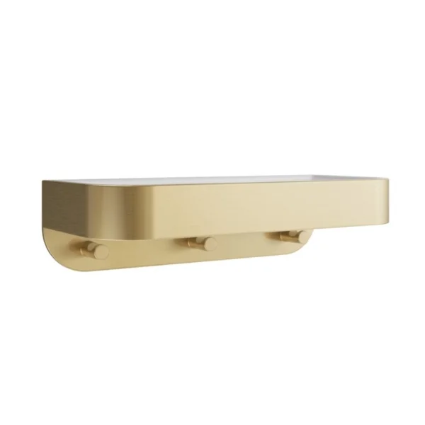 Crosswater Shower Basket Wall Mounted White Insert Brushed Brass