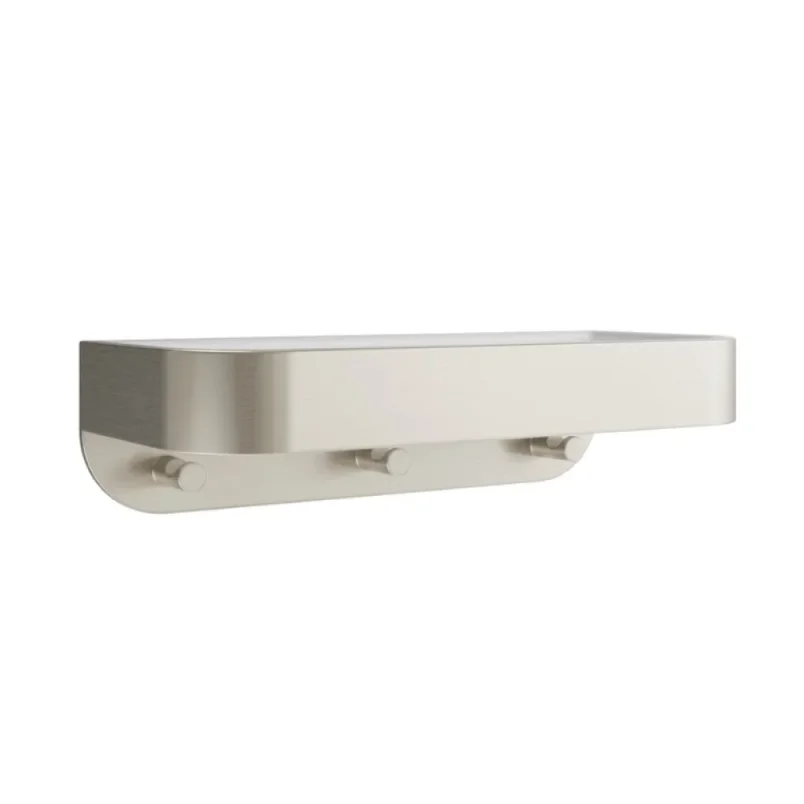 Crosswater Shower Basket Wall Mounted White Insert Brushed Nickel detail view - Image 1