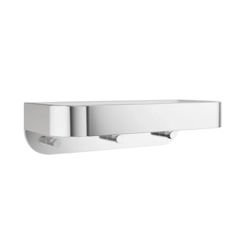 Crosswater Shower Basket Wall Mounted White Insert Chrome detail view - Image 1