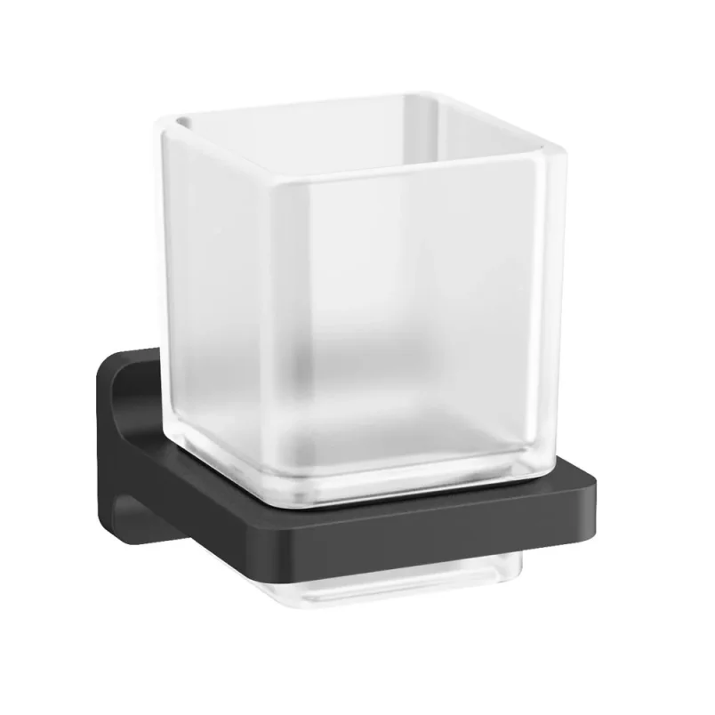 Crosswater Rotar Tumbler Holder Matt Black detail view - Image 1