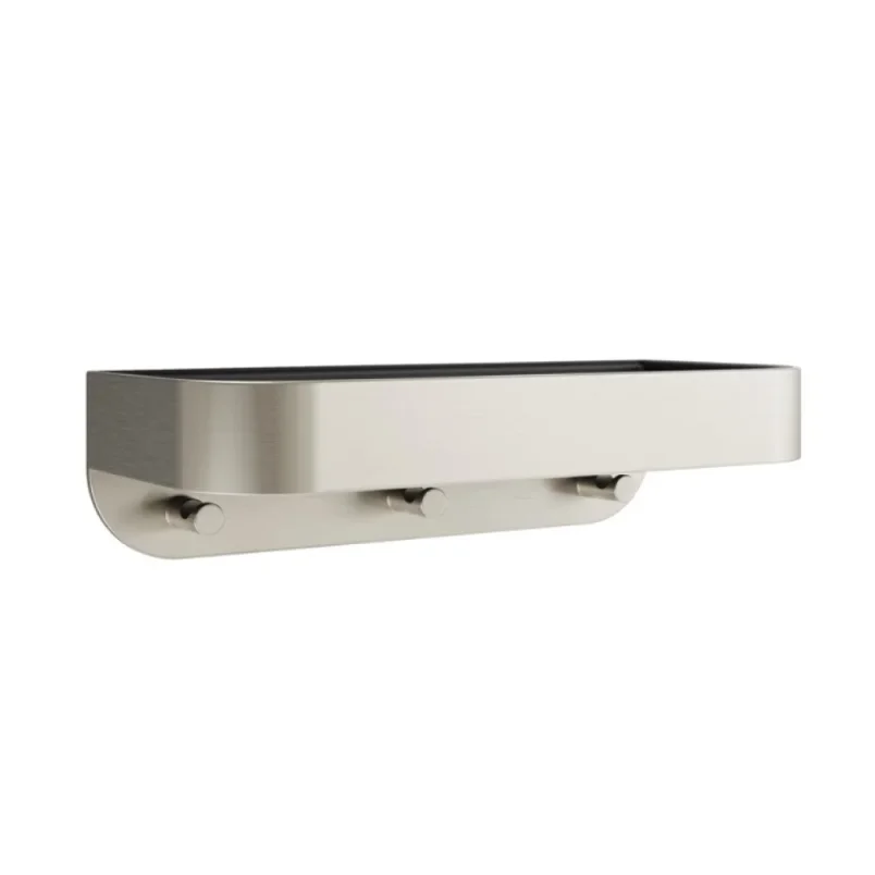 Crosswater Shower Basket Wall Mounted Black Insert Brushed Nickel detail view - Image 1