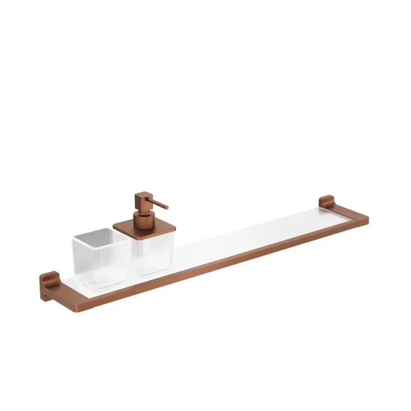 Crosswater Rotar Shelf 600mm Brushed Bronze detail view - Image 1