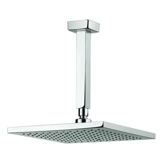 Crosswater Planet Fixed Head 250mm & Ceiling Arm Square Chrome detail view - Image 1