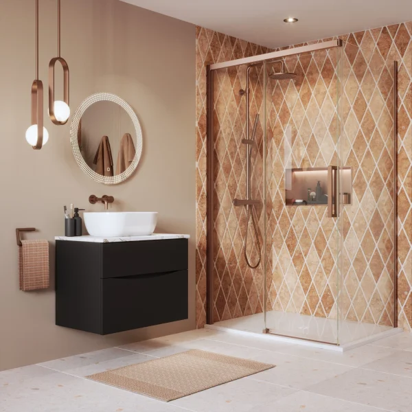 Crosswater Optix Soft Close Sliding Door 1700 Brushed Bronze