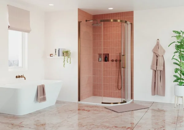 Crosswater Optix Offset Quadrant 1200x900 Right Hand Brushed Bronze