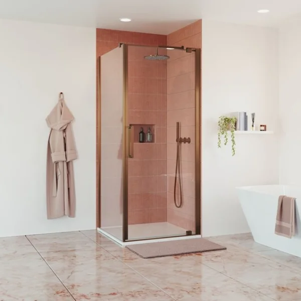 Crosswater Optix Pivot Door 900 Brushed Bronze