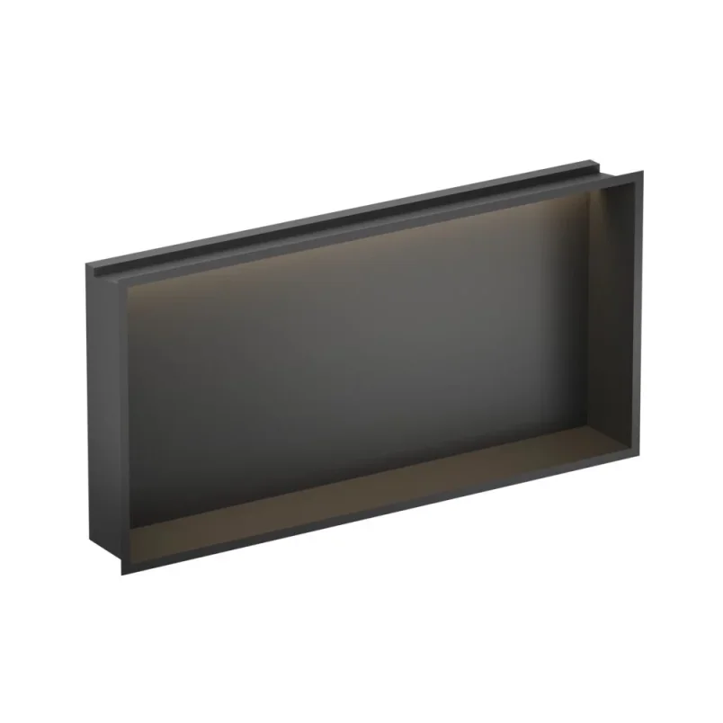 Crosswater Niches 610 X 305mm X 80mm With Led Light Strip Matt Black detail view - Image 1