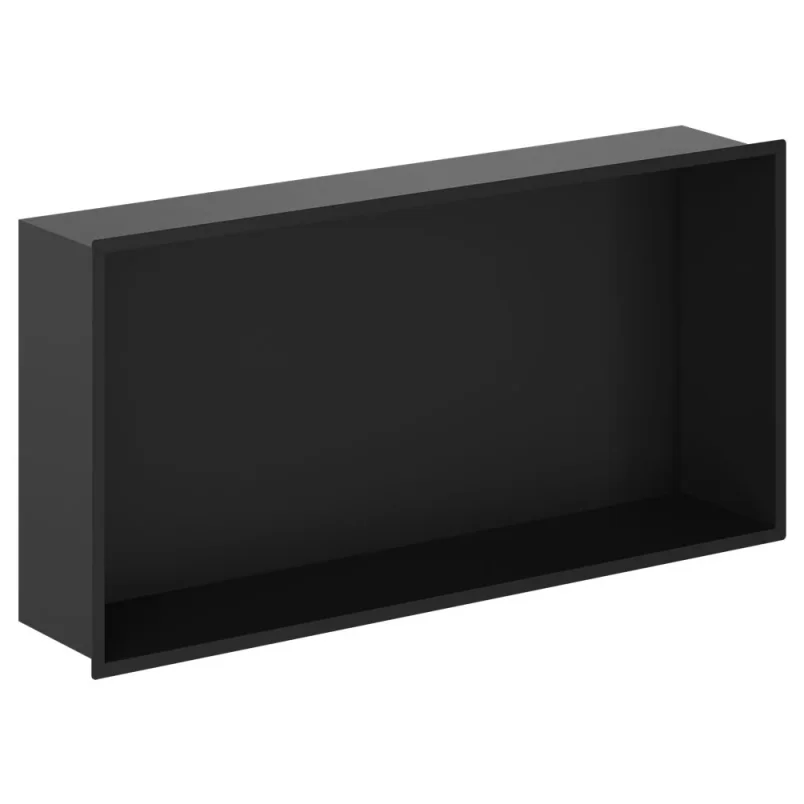 Crosswater Niches 610 X 305mm Matt Black detail view - Image 1