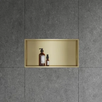 Crosswater Niches 610 X 305mm Brushed Brass detail view - Image 2