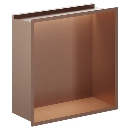 Crosswater Niches 305 X 305mm With Led Light Strip Brushed Bronze detail view - Image 1