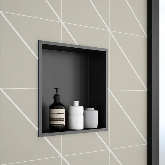 Crosswater Niches 305 X 305mm With Led Light Strip Matt Black detail view - Image 2