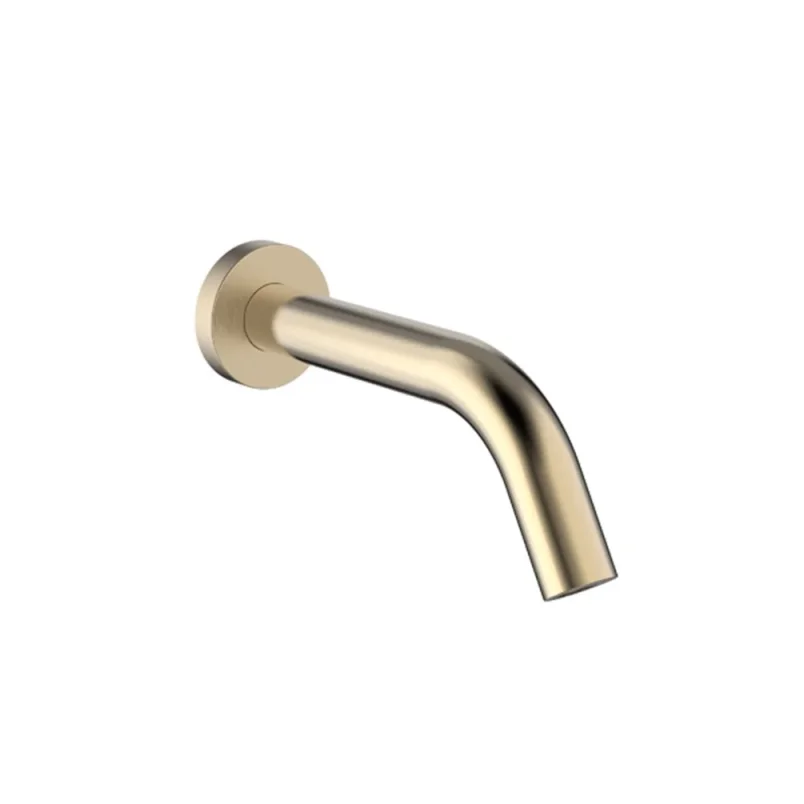 Crosswater Mpro Wall Mounted Basin Spout Sensor 220mm Brushed Brass detail view - Image 1