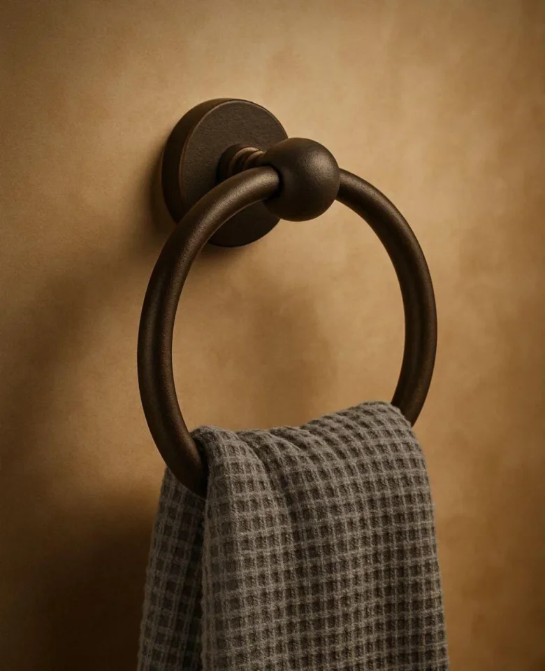 Crosswater Mpro Towel Ring Brushed Bronze detail view - Image 2