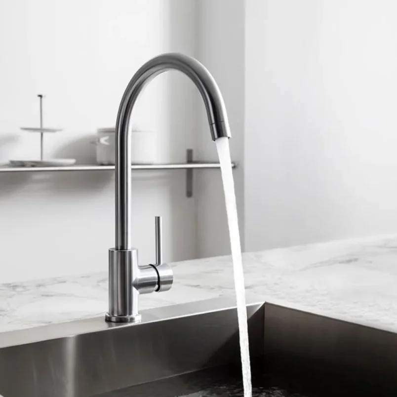 Crosswater MPRO Side Lever Kitchen Mixer Brushed Stainless Steel detail view - Image 2