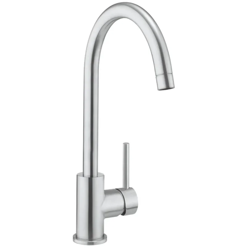 Crosswater MPRO Side Lever Kitchen Mixer Brushed Stainless Steel detail view - Image 1