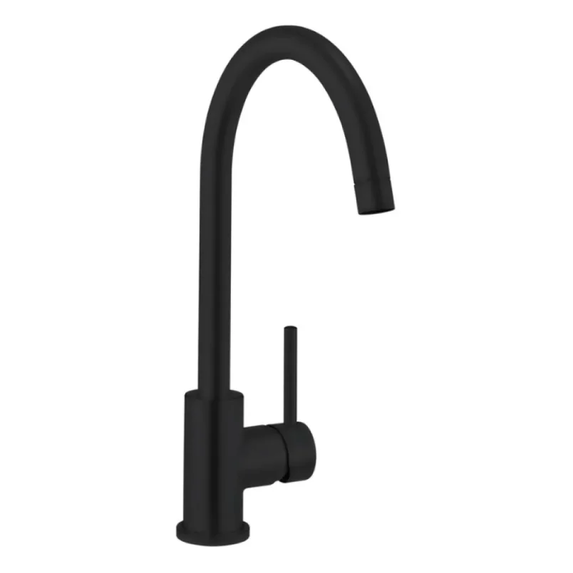 Crosswater MPRO Side Lever Kitchen Mixer Matt Black detail view - Image 1
