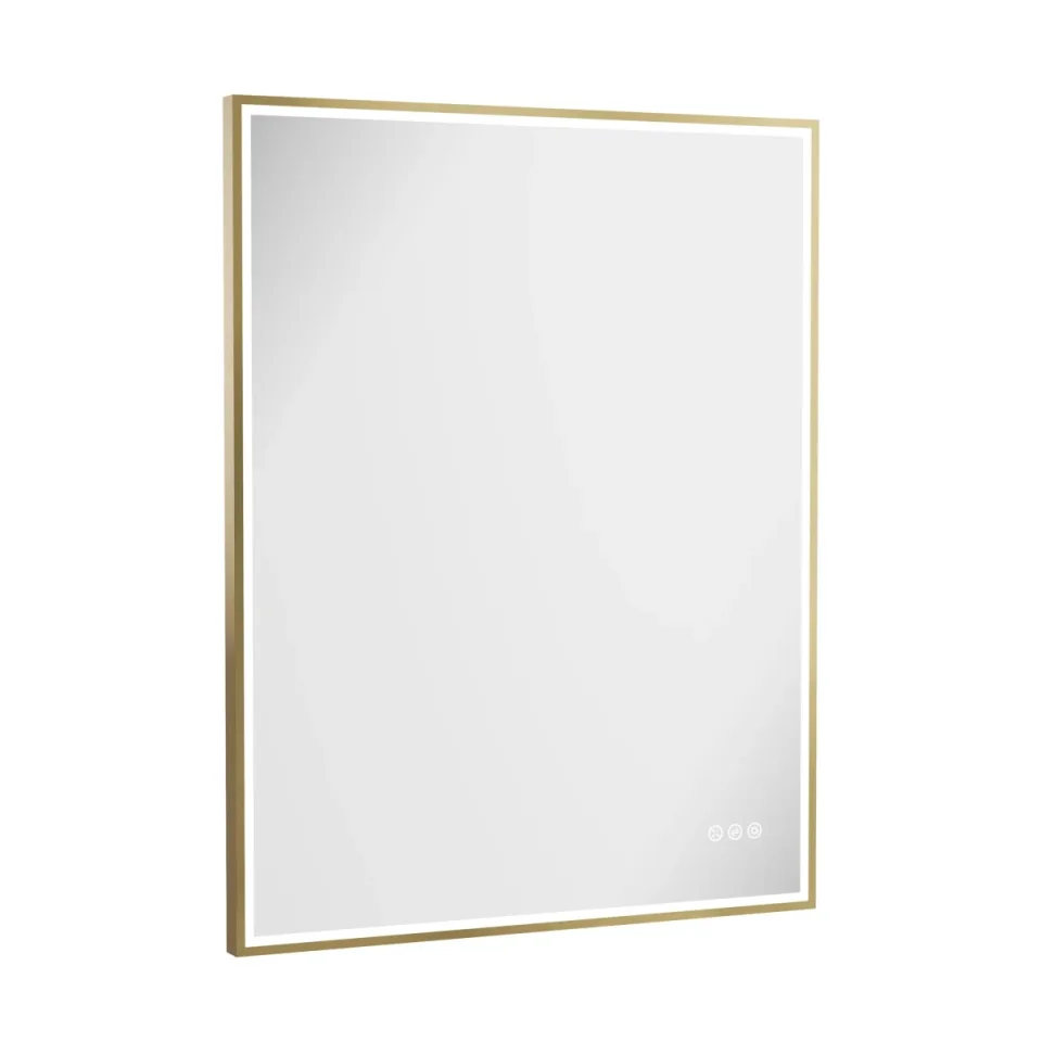 Crosswater MPRO Non-Illuminated Mirror 700 x 900mm Brushed Brass detail view - Image 1