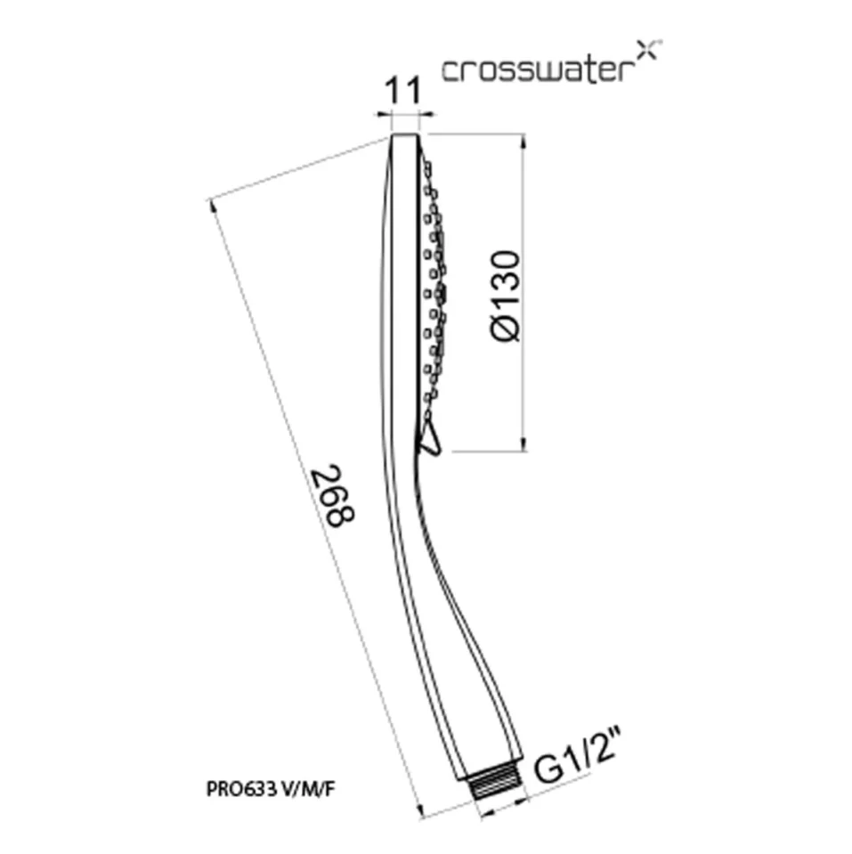 Crosswater MPRO Multi Handset 130mm Slate detail view - Image 2
