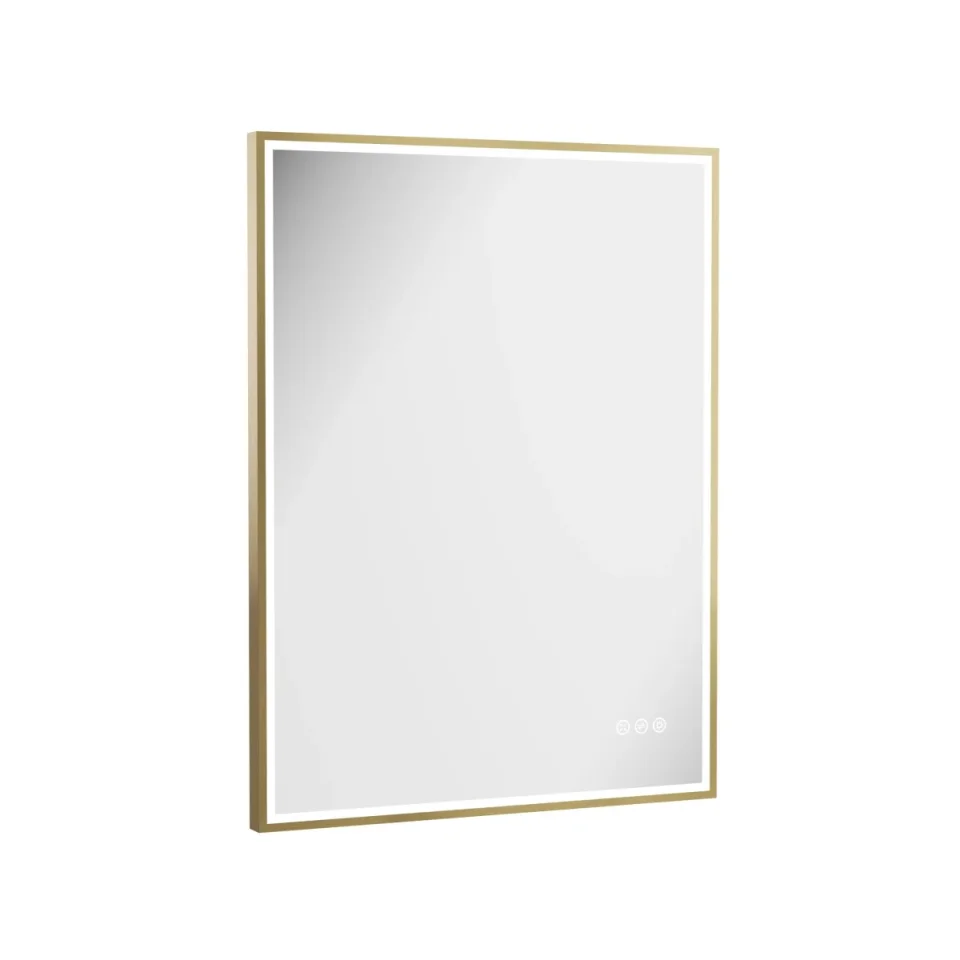 Crosswater MPRO Lit Mirror 600 x 800mm Brushed Brass detail view - Image 1