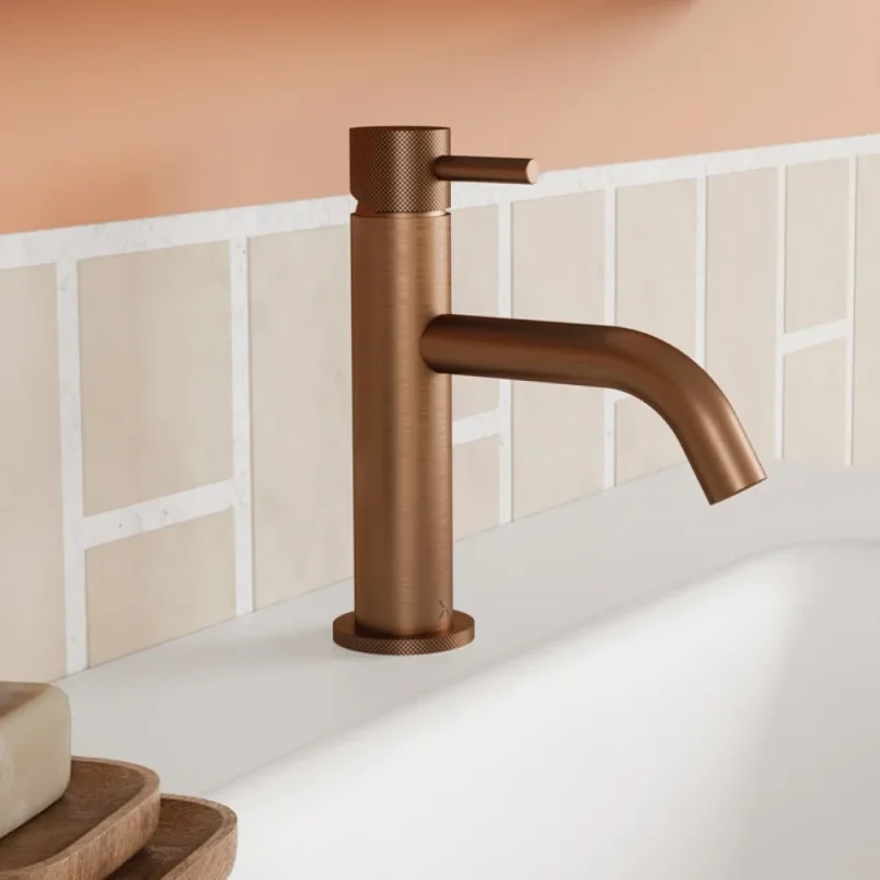 Crosswater MPRO Knurled Basin Monobloc Brushed Bronze detail view - Image 2