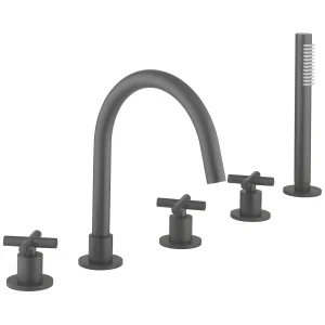 Crosswater MPRO Crosshead 5 Hole Bath Shower Mixer with Kit Slate