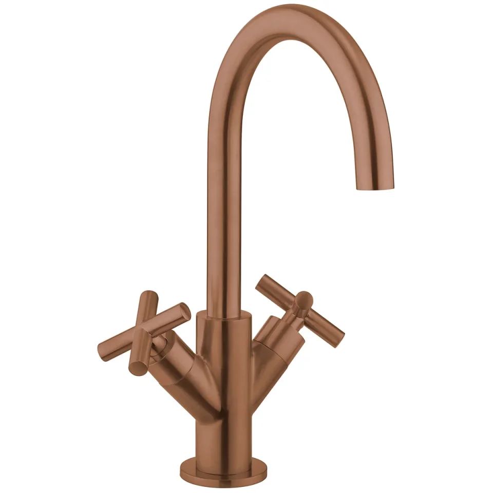 Crosswater MPRO Crosshead Basin Monobloc Brushed Bronze detail view - Image 1