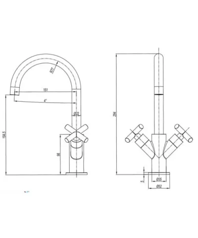 Crosswater MPRO Crosshead Basin Monobloc Brushed Bronze detail view - Image 2