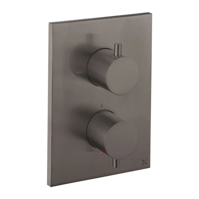 Crosswater Mpro Crossbox 2 Outlet Trim & Valves Slate detail view - Image 1