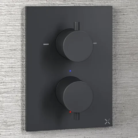 Crosswater Mpro Crossbox 2 Outlet Trim & Valves Slate detail view - Image 3